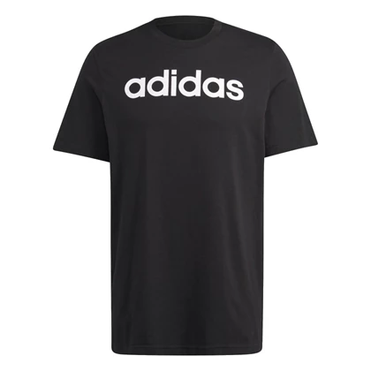 Adidas Essentials Single Jersey Linear sportshirt heren zwart