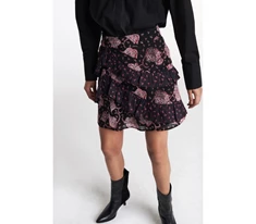 Alix The Label Flower Paisley Ruffled dames rok rood dessin