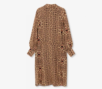 Alix The Label Woven Jaguar Oversized casual jurk dames bruin dessin