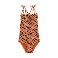 Beachlife Leopard Spots meisjes badpak bruin dessin