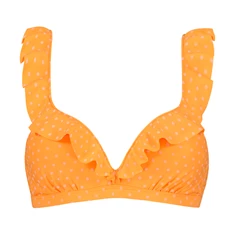 Beachlife ruffle bikini top oranje