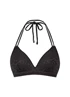 Beachlife Textured Leo halter bikini top dames zwart dessin