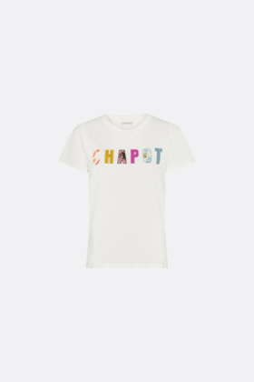 Fabienne Chapot Patchwork Chapot casaul t-shirt dames wit