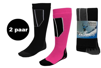 Falcon 2 paar Max ski sokken jr. pink