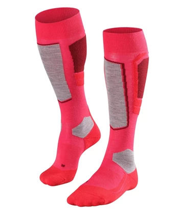Falke SK4 Dunne Kwaliteit ski sokken dames rood dessin