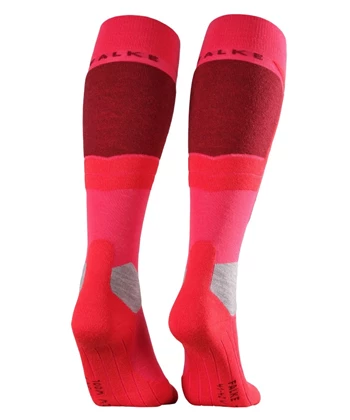 Falke SK4 Dunne Kwaliteit ski sokken dames rood dessin