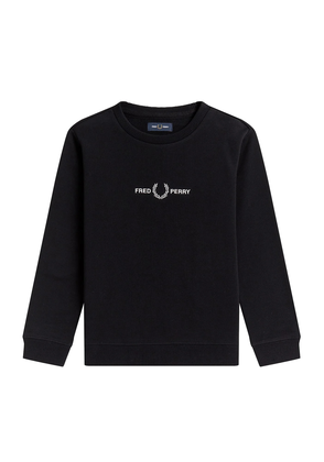 Fred Perry Embroidered casual sweater jongens zwart