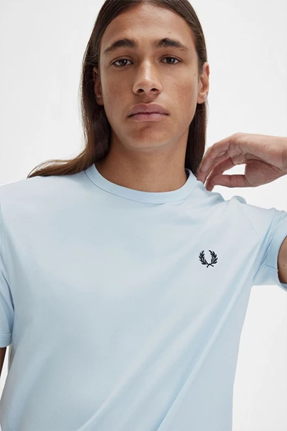 Fred Perry Ringer casual t-shirt heren blauw