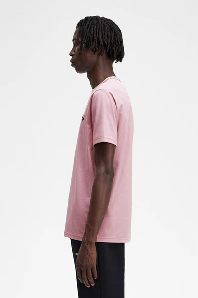 Fred Perry Ringer casual t-shirt heren pink