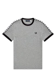 Fred Perry Taped Ringer Tee heren sportshirt antraciet