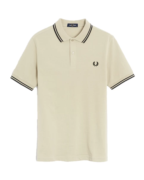 Fred Perry Twin Tipped polo heren ecru