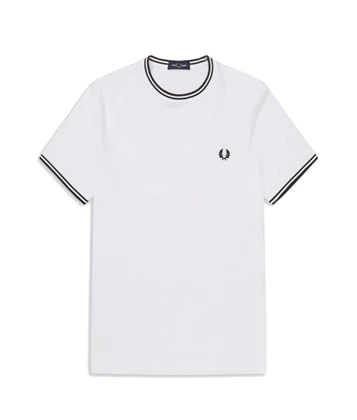 Fred Perry Twin tipped Tee casual t-shirt heren wit