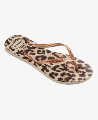 Havaianas Slim Leopard dames slippers beige