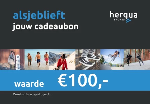 Herqua Cadeaubon 100.00 Euro cadaeubon blauw