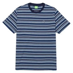 HUF Crown Stripe S/S Knit Top heren shirt blauw dessin