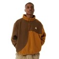 HUF Expedition 1/4 Zip Pile casual sweater heren bruin dessin