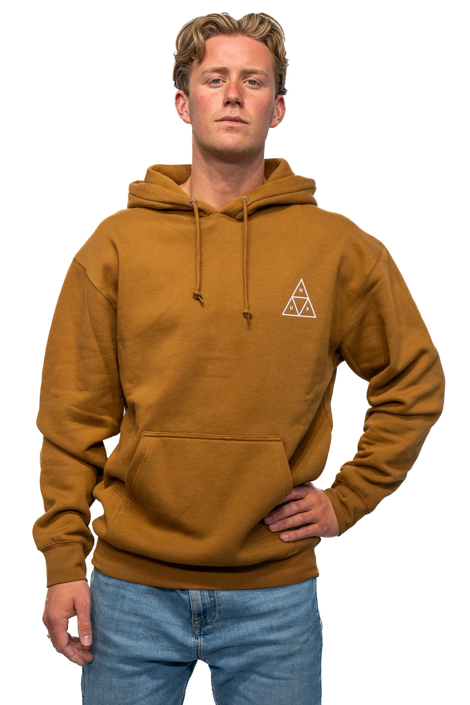 Huf Set Triple Triangle Pullover Casual Sweater Heren Bruin