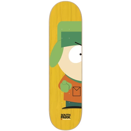Hydroponic South Park Collab Kyle 8.0 skateboard deck geel dessin