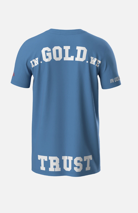 In Gold We Trust Kids The Pusha casaul t-shirt jongens blauw