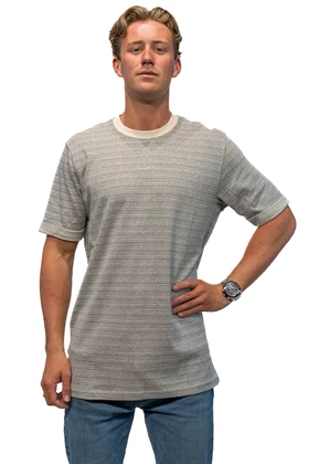 Kronstadt Ledger Herringbone casual t-shirt heren grijs