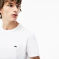 Lacoste Effen + Ronde Hals casual t-shirt heren wit