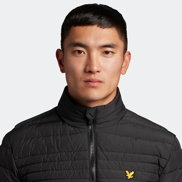 Lyle and Scott Back Stretch Quilted casual winterjas heren zwart
