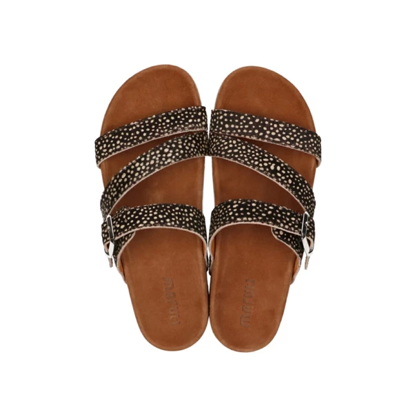 Maruti Bijou HAIRON leather slippers dames zwart