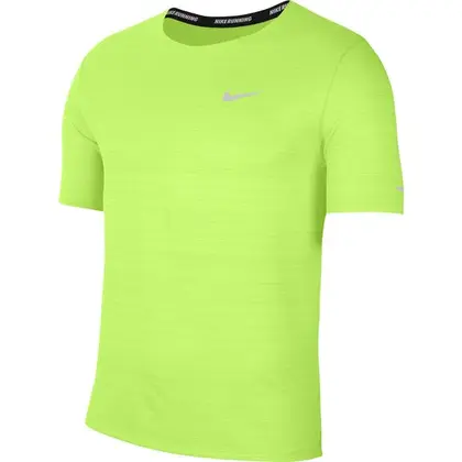 Nike DRI-FIT MILER hardloop shirt heren lime groen