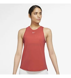 Maken Aubergine limiet Nike Dri-Fit One singlet dames rood van badminton shirts