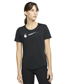 Nike Dri-Fit Swoosh Run dames sportshirt zwart