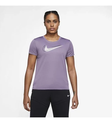 Nike Dri-Fit Swoosh Run sportshirt dames grijs