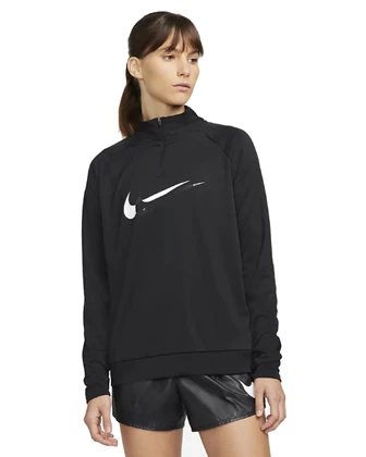 Nike Dri-Fit Swoosh Run sportsweater dames zwart