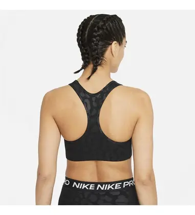Nike Dri-Fit Swoosh sport bh zwart