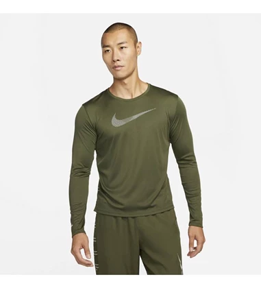 Nike Dri-Fit Uv Run Division sportsweater heren donkergroen