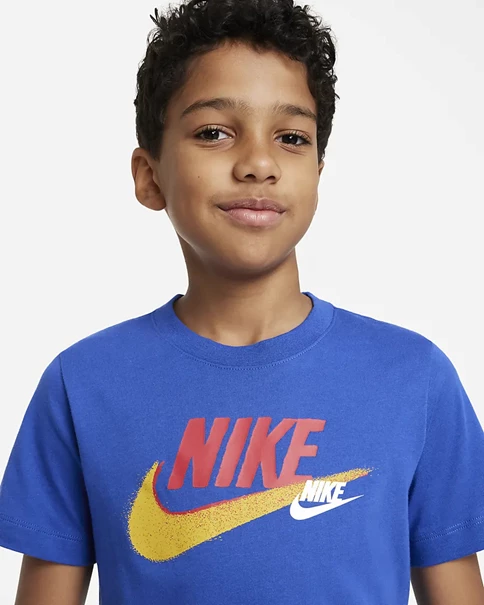Nike NSW SI SS sportshirt jongens donkerblauw