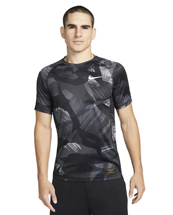 Nike Pro Dri-Fit sportshirt heren zwart dessin