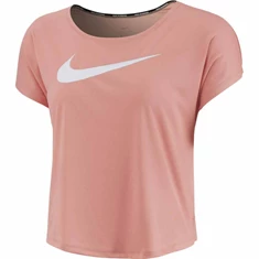 Nike Swoosh run top dames hardloopshirt roze