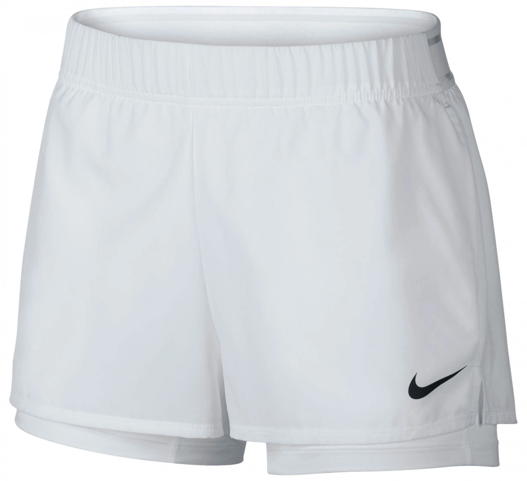 Nike W NKCT FLEX SHORT.WHITE BLACK dames tennisshorts