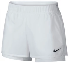Nike W NKCT FLEX SHORT.WHITE/BLACK dames tennisshorts wit
