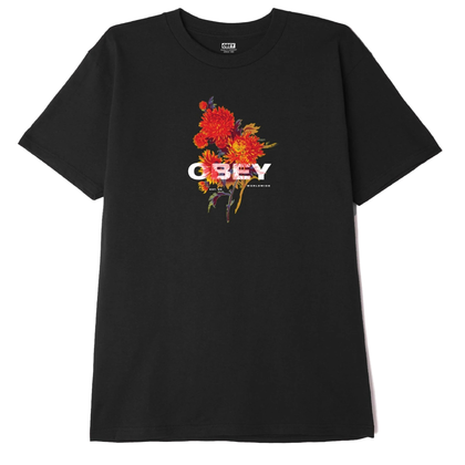 Obey Bouquet casual t-shirt heren zwart