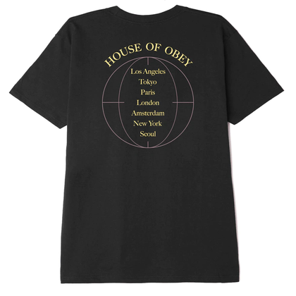 Obey Global casual t-shirt heren zwart