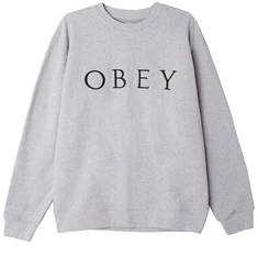 Obey Ideals Sustainable Logo Crew heren sweater midden grijs