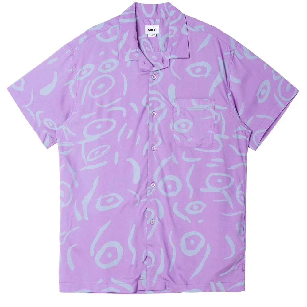 Obey Scribles Woven Lavender blouse heren