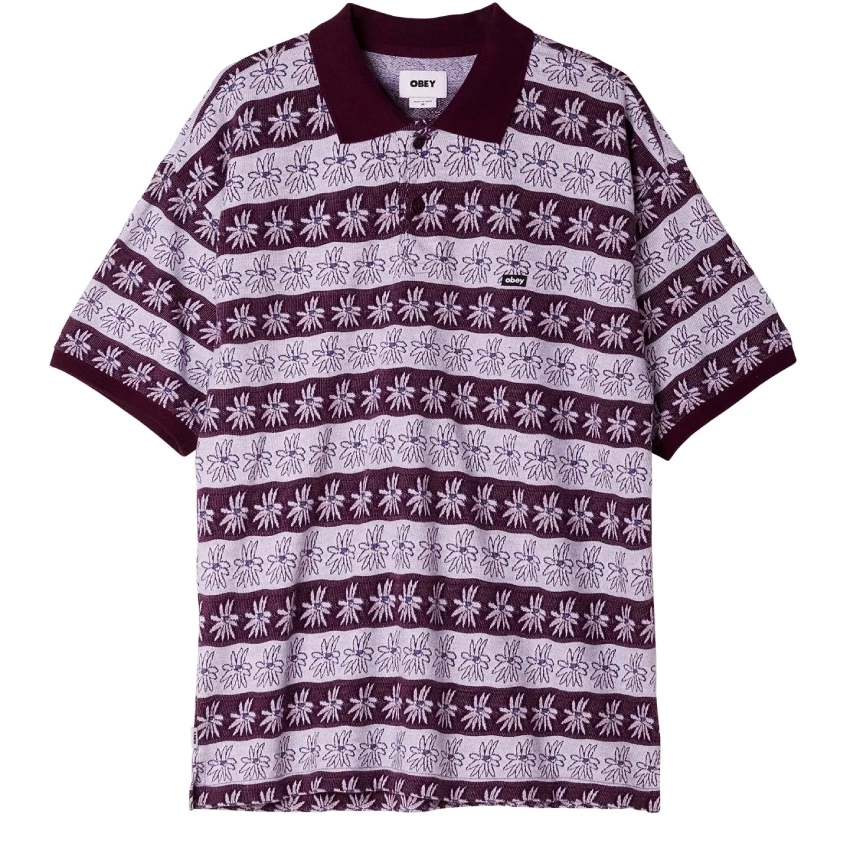 Obey Unity Jacquard Flower heren polo