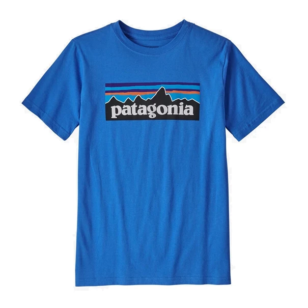 Patagonia P-6 Logo Organic Cotton casual t-shirt jongens blauw