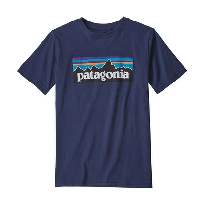 Patagonia P-6 Logo Organic Cotton casual t-shirt jongens marine