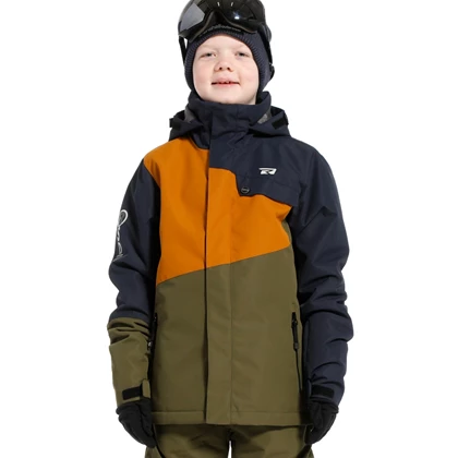 Rehall Miller-JR ski/snowboard jas jongens bruin dessin