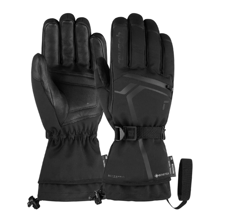 Reusch Spirit ski handschoenen heren zwart van vinger