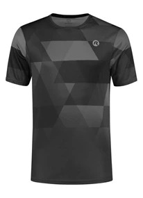 Rogelli Geometric Heren T-Shirt heren hardloopshirt zwart dessin