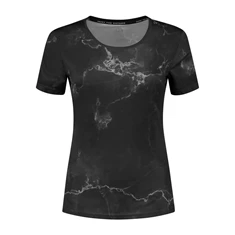 Rogelli Marble Dames T-Shirt dames hardloopshirt zwart dessin